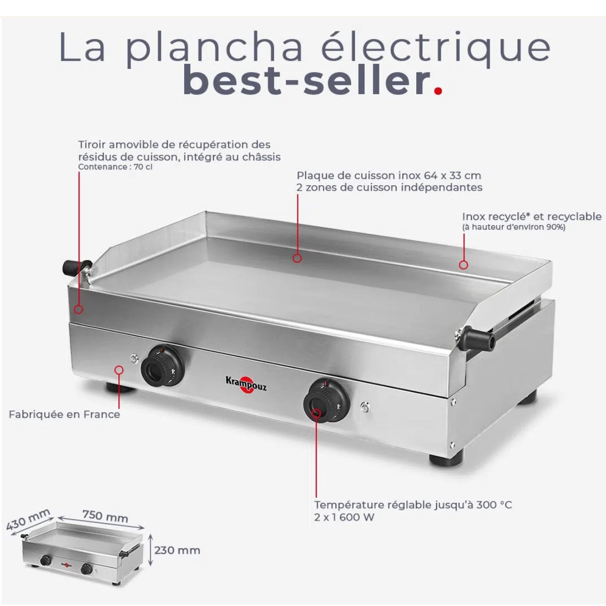 Plancha Saveur Électrique Double Krampouz