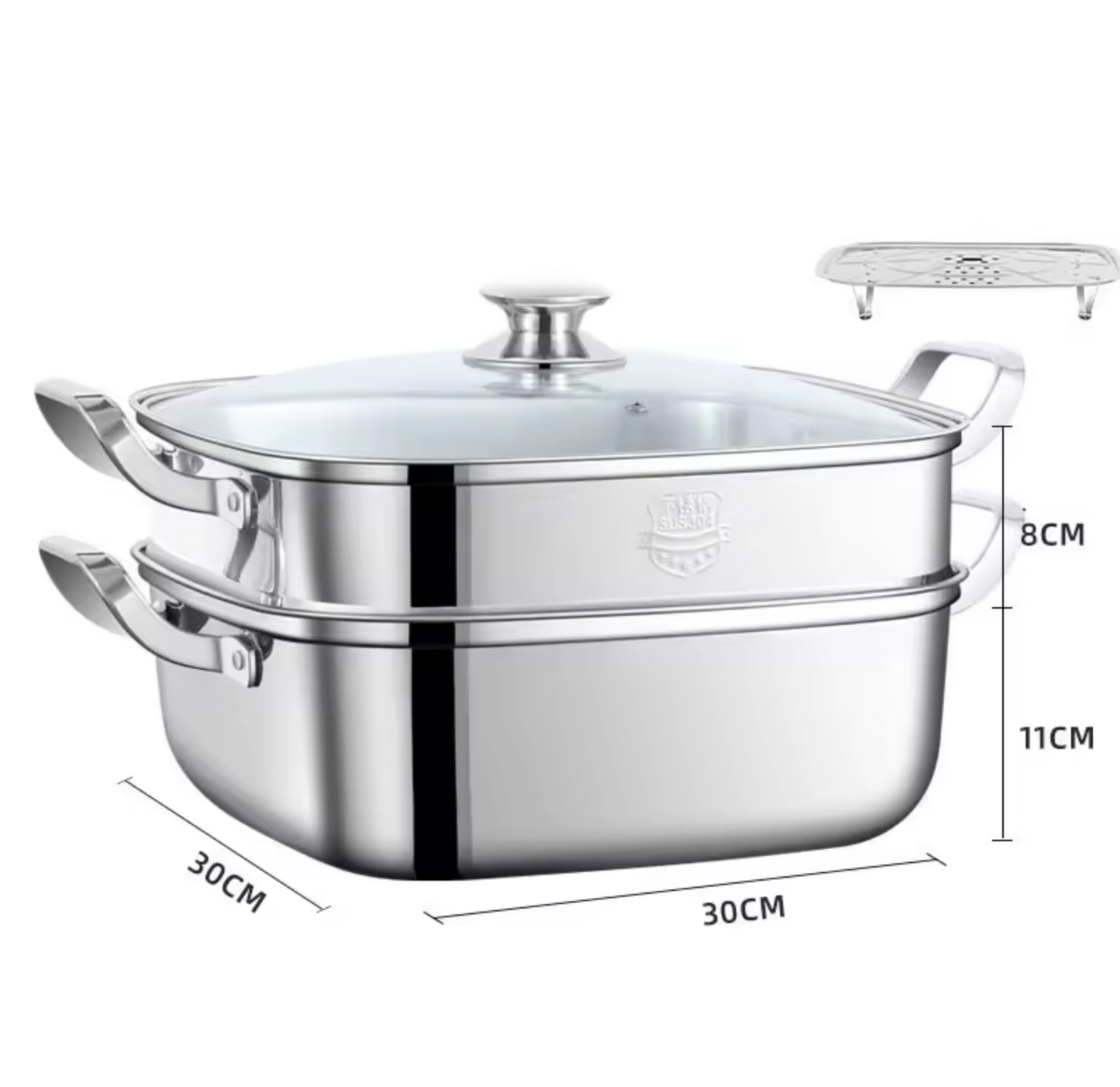 FusionSteam ! Cuit-vapeur inox grande capacité 30cm multi-usage - livraison offerte