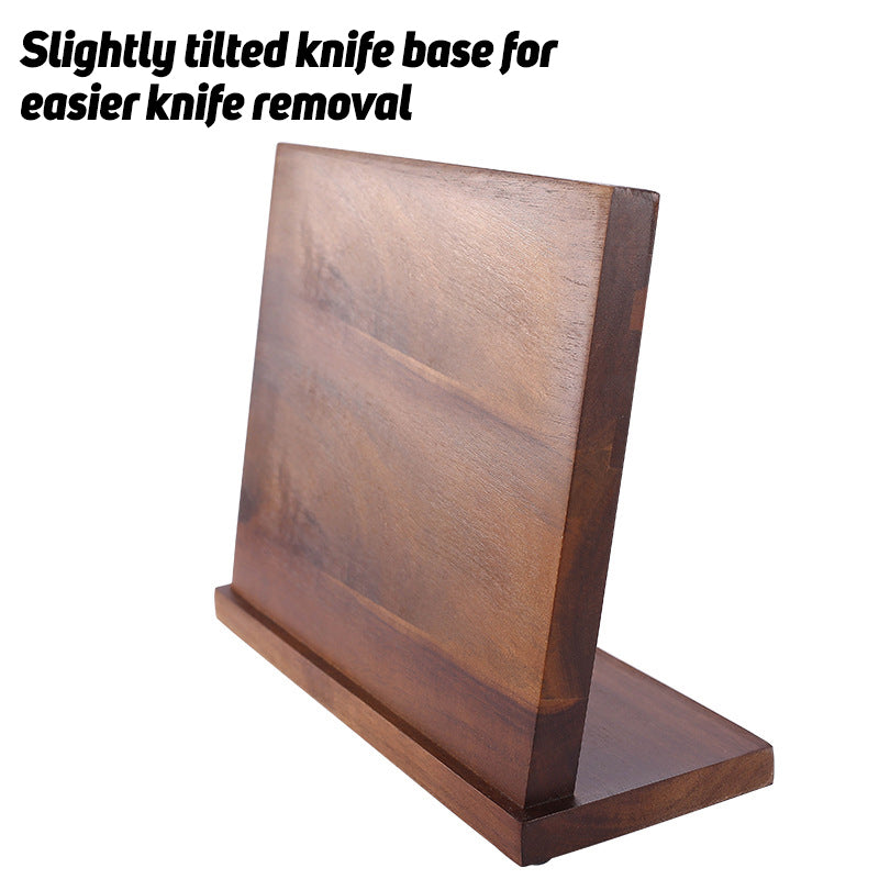 Support de couteau magnétique en bois d'acacia naturel