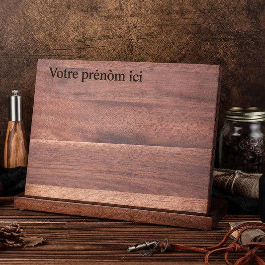 Support de couteau magnétique en bois d'acacia naturel