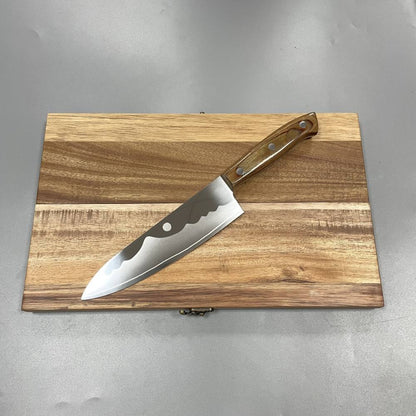Set Tout-en-Un : Couteau de Chef Natural  Kitchen et  Planche Intégrée (Gravure et livraison offerte)