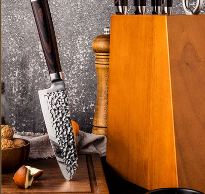 Couteau Santokou -  Collection Martelée