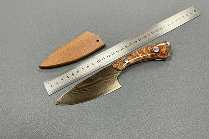 Couteau Full Tang en Acier Damassé