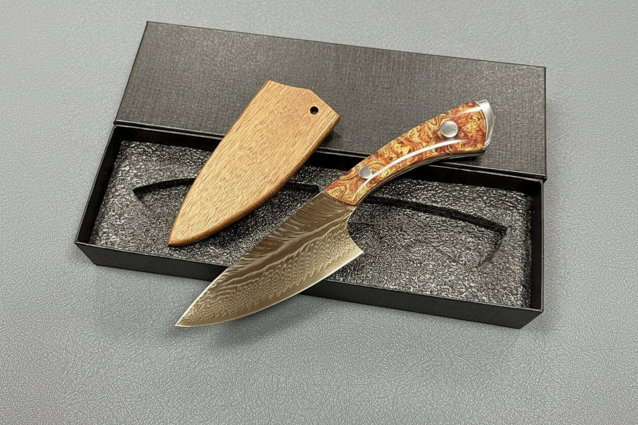 Couteau Full Tang en Acier Damassé
