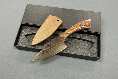 Couteau Full Tang en Acier Damassé