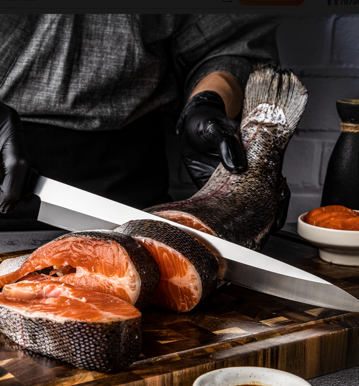 Yanagiba - couteau style japonais Sushi Sashimi manche bois et buffle
