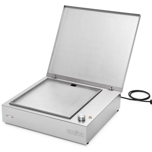 BBQ électrique Planetagrill Electric Free Moon en inox avec couvercle intégré – 2.4 kW de puissance.