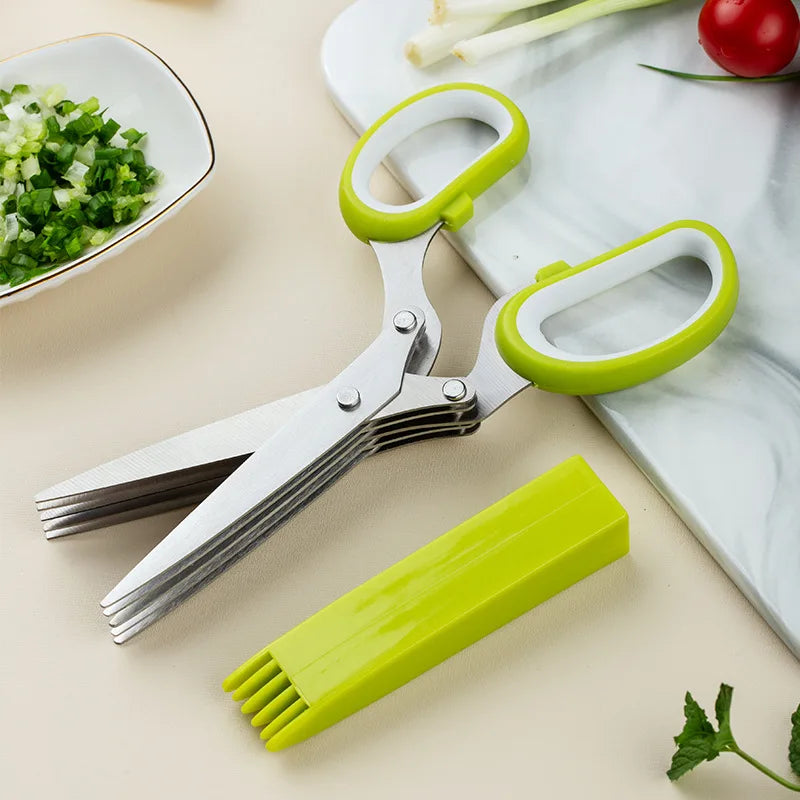 Ciseaux de Cuisine 5 Lames : L'allié fraîcheur ultra-rapide