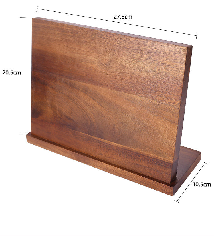 Support de couteau magnétique en bois d'acacia naturel