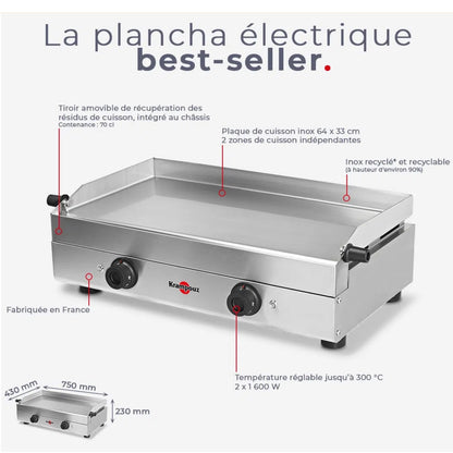 Plancha Saveur Électrique Double Krampouz