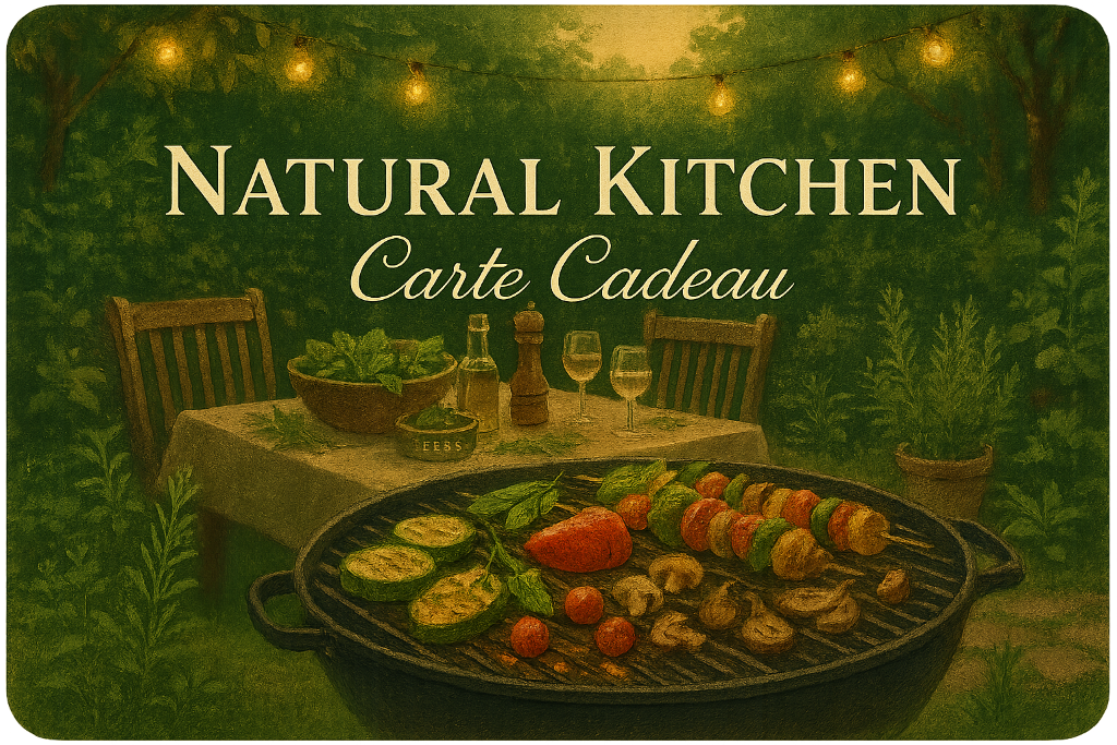 Carte Cadeau : avec un Barbecue Dans un  jardin et le Log Natural-Kitchen devant 