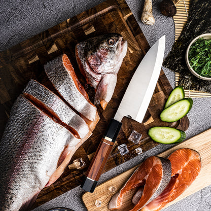 Couteau  Sashimi Deba Premium le must ! manche en corne de Buffle  - livraison offerte